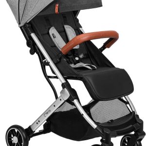 MoMi ESTELLE from 6 months (up to 15 kg), folding buggy with 5-point harness, shopping basket, telescopic rod, stand-up folded