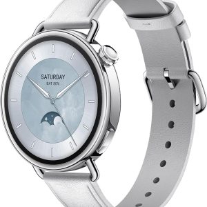 XIAOMI Watch S4 41mm, Smartwatch, Diameter 41mm, 32g Ultralight Body, Menstrual Forecast, 150+ Sport Modes, Security Features, HyperOS 3, Leather Strap (White)