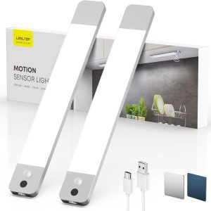 LED Kitchen Cabinet Light – 25 cm 1500 mAh Rechargeable Lights with Manual Suspension Sensor & Indoor Motion Sensor without Cables – Smart Night Lamp for Furniture | 2 Pieces