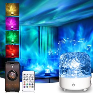 Galaxy Projector, HiFi Bluetooth Speaker, Star Projector, Night Light for Bedroom, Rechargeable Night Light with Remote Control, Ocean Wave Ceiling Projector for Kids and