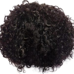 10 Pieces Brazilian Short Curly Brazilian Human Hair Wigs Brazilian Hair (Black, One Size)