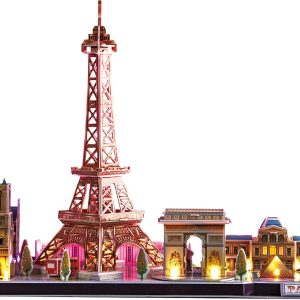 Puzzle 3D – Paris LED Cityline | 3D Puzzle Children and Adults | Model Kits for Building Adults | 3D Puzzles | 115 Pieces | Gift Children 8 Years