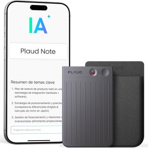 Plaud Note AI Voice Recorder with Black Case Transcribe Resume AI Transcription, Supports 112 Languages Meeting Control with App Great for Lesson Call Interview Talks Classes