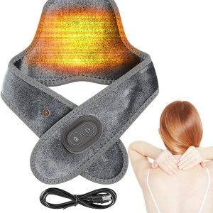 Thermal Neck Pad, USB Electric Massager with 3 Temperatures – Thermal Pad for Shoulder and Neck – for Muscle Relaxation Men Women Elderly Home Office Travel Winter