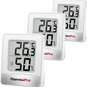 ThermoPro TP49-3 small digital hygrometer indoor thermometer environment thermometer temperature monitor and humidity meter for home office convenience reptile thermometer 3pcs