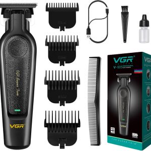 VGR 995 Professional Men’s Trimmer, Zero Gap Edge Trimmer for Barbershop, Men’s Cordless Beard Trimmer with 4 Guide Combs, USB-C Rechargeable