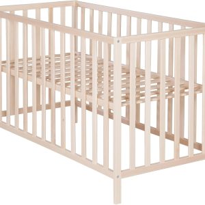 roba Cosi Baby Cot 60 x 120 cm – Organic Solid Beech Children’s Cot – Height Adjustable – Natural Wood