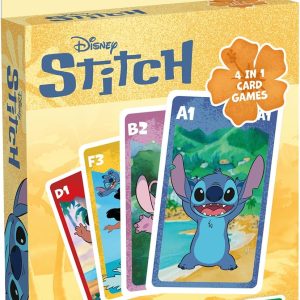 Shuffle – 4-in-1 Stitch Card Game – 7 Families, Battle, Memo & Action – Disney Lilo & Stitch Card Game for Kids, Family & Friends – Ages 4+, 2 Players