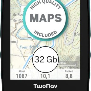 TwoNav Aventura 2 Plus Handheld GPS with Wide Screen 3.7 Inches Buttons and Joystick for Mountaineering, Mountaineering, Trekking or Hiking with Maps Included – Turquoise Blue