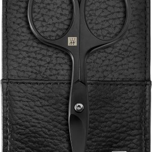 ZWILLING Premium Black Edition 3-Piece Manicure Set with Nail Scissors Set with Genuine Leather Case