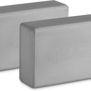2 Pack Foam Brick Yoga Blocks with Beveled Edges, Helps Position Expression, Provides Support and Reduces Effort and Stretch, Yoga Accessories