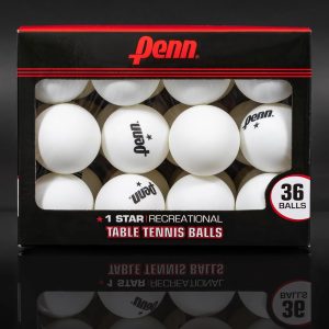 Penn 1 Star White Table Tennis Balls 40mm Box of 36 Official Tournament Size Table Tennis Balls