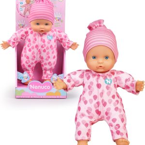 Nenuco 3 Functions Squishy Doll, Makes Baby Sounds When You Squeeze Hands and Feet, Can Put Your Finger in Your Mouth, Famous Toy for 10 Months Kids (NFNA9000)