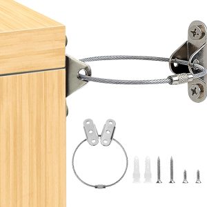 6 Pack Anti Tip Furniture Straps Safety Straps Cabinet Anti Fall Furniture Wall Anchors Kit Furniture Anti Tip Metal Straps Kit for Furniture for