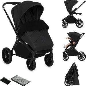 LIONELO MIKA PLUS pram from 6 to 48 months to 22 kg, adjustable backrest and footrest, cushioning, 360° PU swivel wheels, XXL waterproof cabin, UPF50+