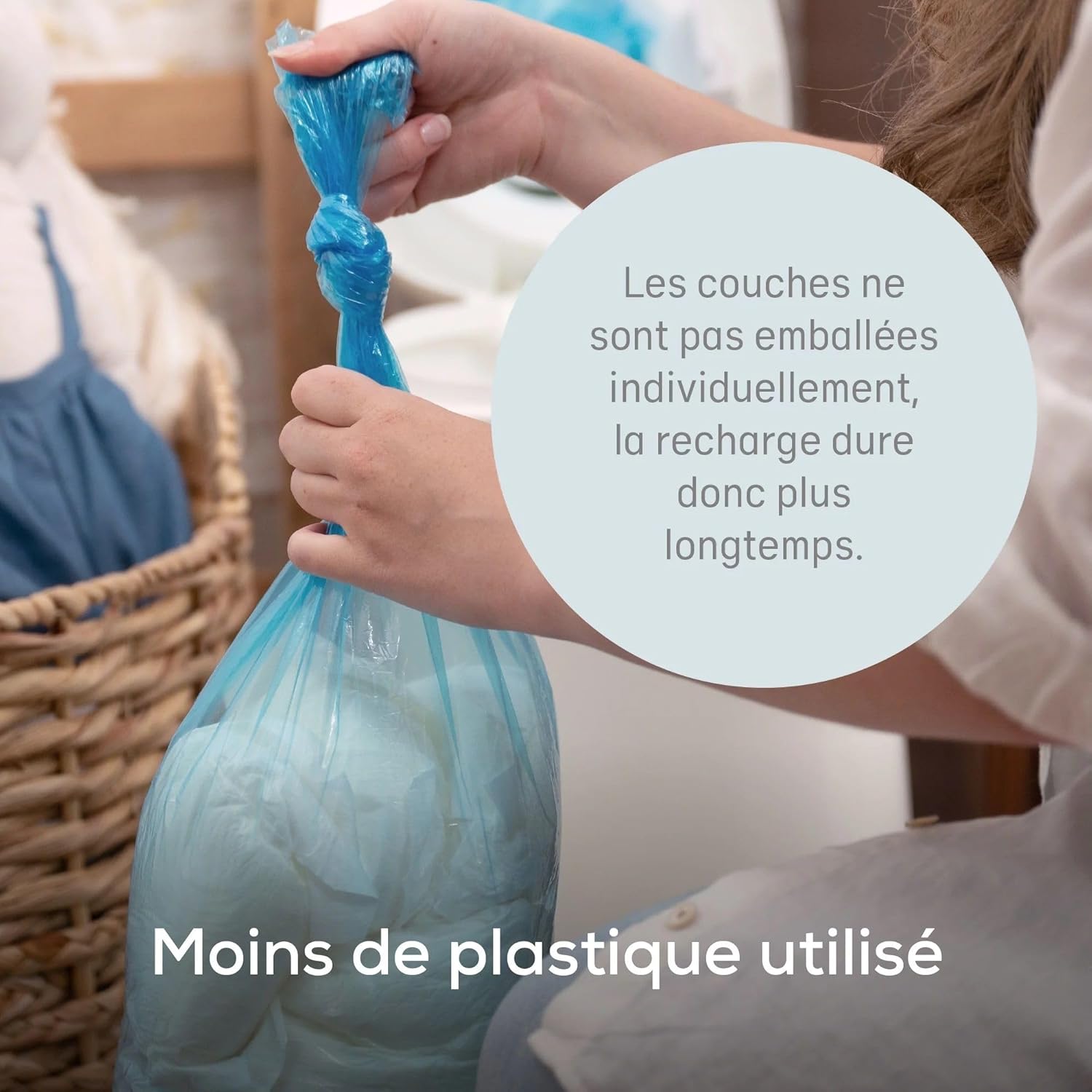 Angelcare Dress Up Diaper Bin White XL - Image 7