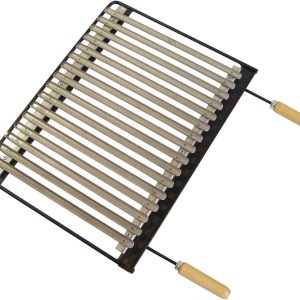 Imex El Zorro Stainless Steel Barbecue Grill | 54 x 41 cm | Corrosion Resistant and Easy to Clean | Compatible with Charcoal, Firewood and Gas Barbecues