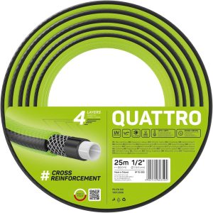 Cellfast QUATTRO Heavy Duty Garden Hose, Green, 1/2″