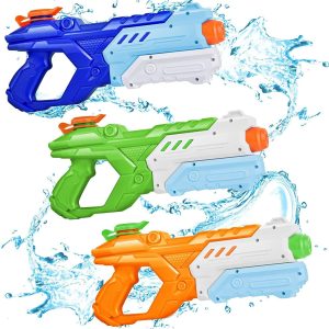 Water Gun for Children and Adults, 3 Pack_ with 600ML High Capacity Shooting Up to 8-10 Meters Distance Water Jet Gun Play for Summer Swimming Pool Beach Party