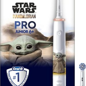 Oral-B Pro Junior Electric Toothbrush, 1 Star Wars Handle, 2 Heads, Designed By Braun, Suitable For Children Over 6 Years, Original Gifts