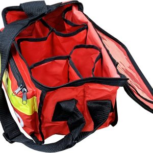 JFA Medical Red Haversack Emergency First Aid Bag with Front Pocket, Empty, Red, Classic