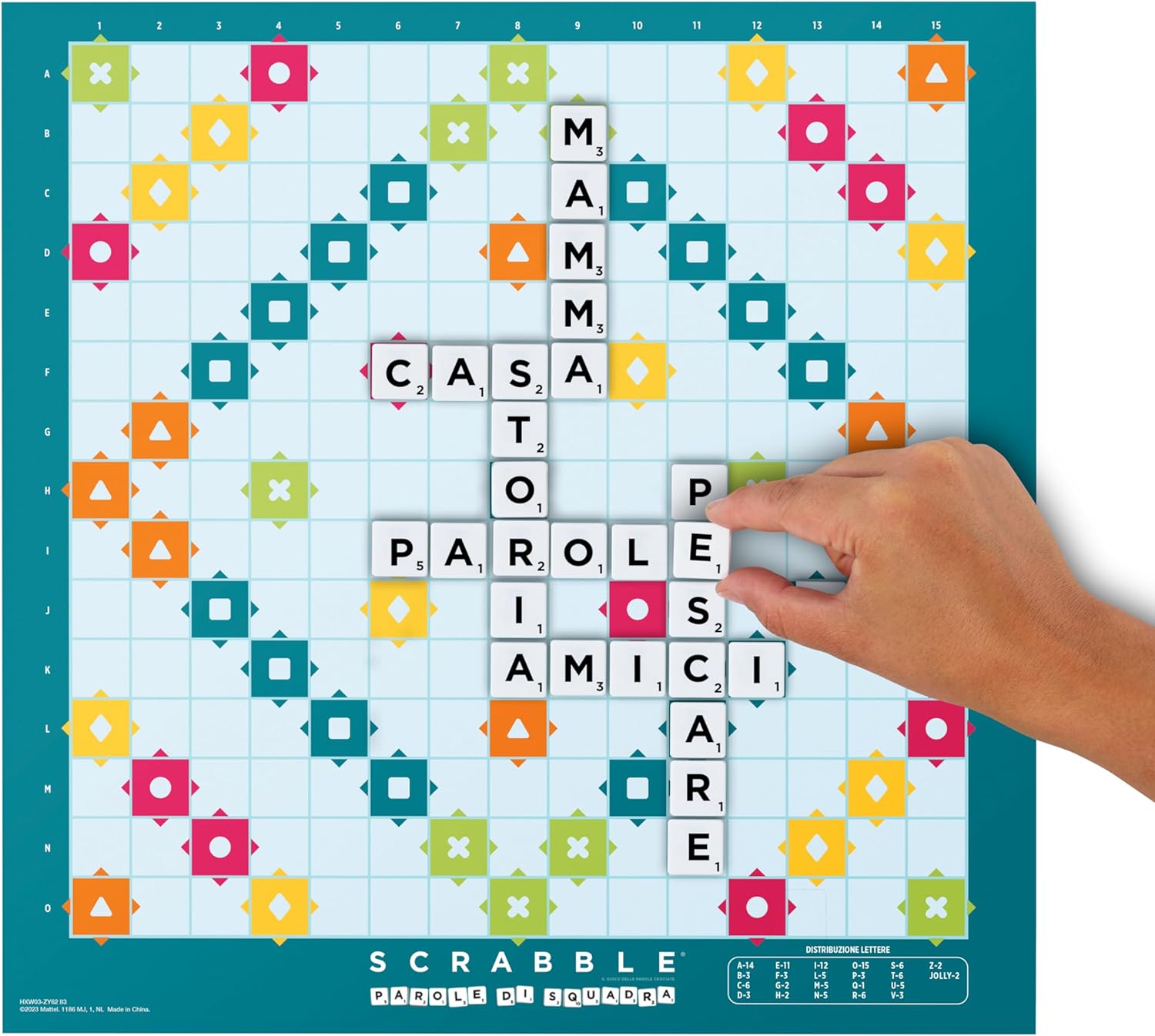 Mattel Games Scrabble 2 in one, Italian version, HXW03 - Image 3