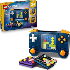 LEGO Creator 3in1 Retro Video Game Console – Transformable into Game Machine and Toy Computer with Keyboard and Mouse – Gamer Gift for Boys and Girls 8+ – 31380