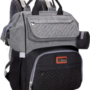 Flex Baby Diaper/Nappy Changing Backpack Bag | Baby Hospital Bag | Baby/Mummy Bag With Portable Changing Mat| Multifunction Baby Bag With Pacifier Bag & Hidden Pocket| USB Charging Interface