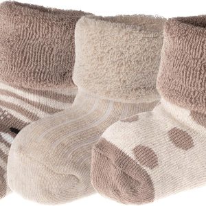Baby-Socken Bär Monate 3-Pack Socks, Beige, 0-3 Months Unisex Baby, beige, 0-3 months