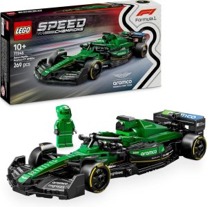 LEGO Speed Champions Aston Martin Aramco F1 AMR24 Racing Car Toy, Formula 1 Vehicle Model with Mini Pilot Figure, Gift for Boys and Girls 10 Years Old and Over 77245