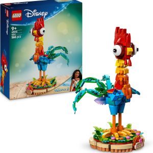 LEGO | Disney Vaiana 2 Heihei Building Toy – Articulated Animal Figure with Rotating Head, Moving Wings and Tail Feathers with Exhibition Base – Gift for 9+ Year Old Girls 43272