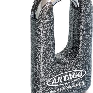 ARTAGO 69T/B High-end Motorcycle Padlock, Best Mini U Anti-theft Disc, Maximum Resistance, Tested BUNKER, SRA SSG and ART4 Approved, Pure Steel Forged Monoblok, Clamp Clamp or Chain Lock