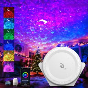 LED Alexa Star Projector, Star Projector Night Light for Children, Voice Control, Sync, Music, Suitable for Children/Adults, Parties, Bedrooms, Bars, Anniversary(White)