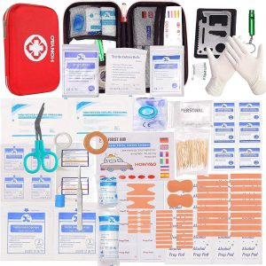 HONYAO 200 Pcs First Aid Kit Mini Survival Kit Emergency Medical Bag Complete for Home Car Boat Workplace Backpack and Camping Hiking Travel