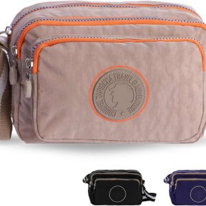 Coronel Tapioca – Women’s Casual Shoulder Bag with Large Capacity and 3 Zippers, beige, shoulder bag