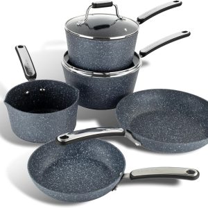 Scoville Expert Neverstick+ 4 + 1 Piece Kitchen Utensil Set, Non-Stick Frying Pans, Milk Pan 16 cm, Saucepans 18/20 cm, Frying Pans 20/24 cm, Suitable for All
