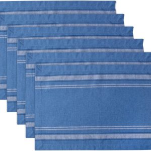 DII – French Stripe Table Tops, 100% cotton., Chambray Blue, Placemat
