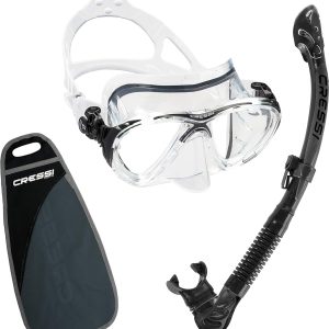 Cressi Big Eyes EVO & Alpha Dry, Premium Professional Quality Snorkel Set for Adults, Made in Italy Quality Since 1946