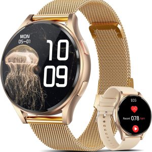 2026 ECG+HRV Women’s Smart Watch with BMI/Uric Acid/Microcheck, 1.43” AMOLED Smartwatch with Female Function, 24H Heart Rate Monitor, SpO2, Sleep Monitor for iOS Android