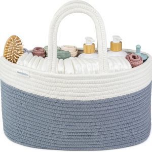 Comfy Cubs Diaper Organizer, Large Portable Baby Diaper Organizer, Storage Container and Travel Basket for Car, Tote Bag with Diaper Dividers and