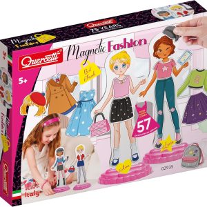 Quercetti Magnetic Fashion Best Friends, Girl Toys 5 Years to 9 Years, Magnetic Play with Dolls and Clothes, Girls Toys, Creative Children’s Games for Girls, Made in Italy