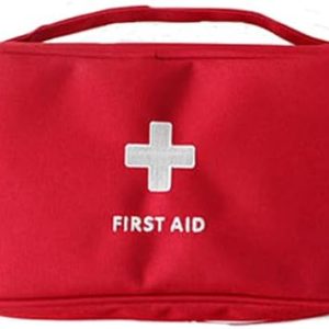 1 Bolsa de Primeros Auxilios de Seguridad vacía, Kit de Primeros Auxilios de Viaje portátil, Mini Bolsa médica, Bolsa de Almacenamiento de Paquetes de medicamentos vacía (roja)