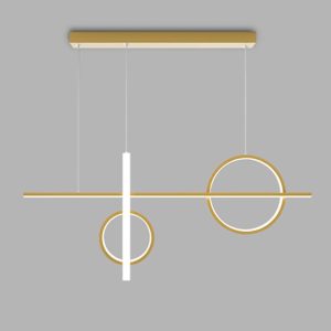LED LED LED Metal Metal Metal Lineal LIGHTA Light DE COLGACIÓN Industrial 36W Ring Gold Long Strip Candelier para Mesa de Comedor Barre