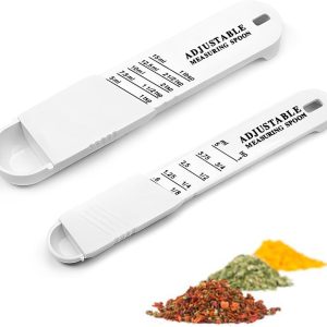 2 x Plastic Measuring Spoons, Kitchen Measuring Cups for Coffee, Desserts, Cake Biscuit, Baking Ingredients, Measuring Cups for Measuring Liquids Solid