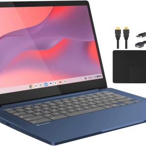 Lenovo 2023 Slim FHD Touch Screen 3 Chromebook for Business Students, MediaTek Kompanio 520 8-Core Processor, 4GB RAM, 64GB eMMC, WiFi 6, Chrome OS+MarxsolCables,