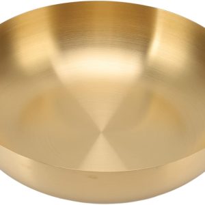 Fyearfly Stainless Steel Salad Bowl 24 cm Golden Salad Serving Bowl Mixing Bowl Fruit Bowl Dessert Pasta Soups