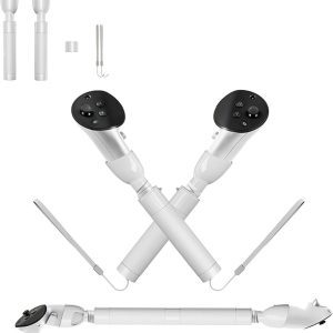 LICHIFIT Handle Extension Handles for Meta Quest 3S / Quest 3 / Quest Pro VR Controller Extension Sticker Extend Lightsaber Attachment Handles and Golf Game Accessories