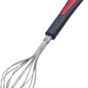 Westmark Whisk with highly elastic rods, stable shape, length: approx. 24 cm, stainless steel/plastic, Gallant, mini, black/red/silver, 29512270