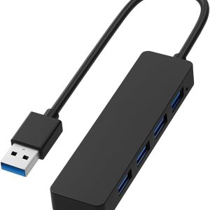 4 Port USB 3.0 Hub with 30cm Cable, Mini Portable Distributor for Desktop, Laptop, Flash Drive, HDD, Console, Printer, PC, Keyboards