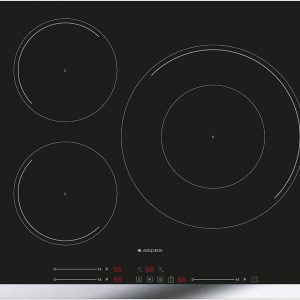 Aspes Induction Hob Black Glass AI3601SB32. Maximum power 7400 W, 3 Cooking Zones, Cooking Levels, Touch Slider Control, Turbo Function, Safety Lock and Auto Disconnect